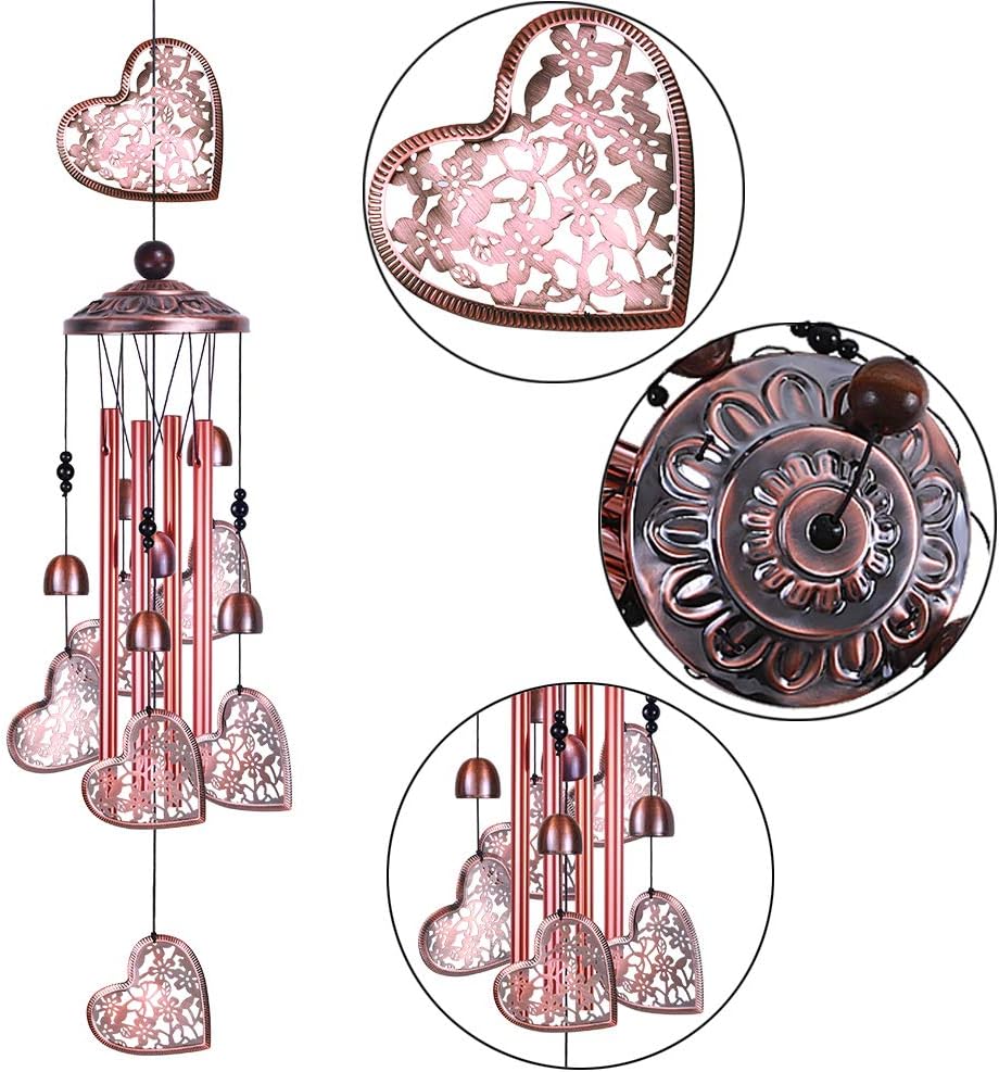 Wind Chimes Heart Outdoor Indoor Décor Musical Wind Chime for Home