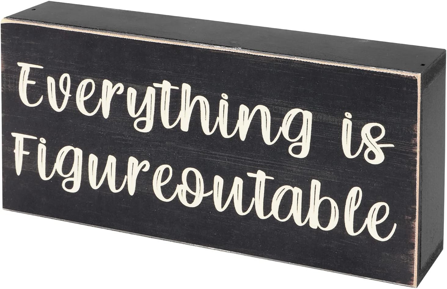 Inspirational Wooden Box Sign Office Desk Black Decor