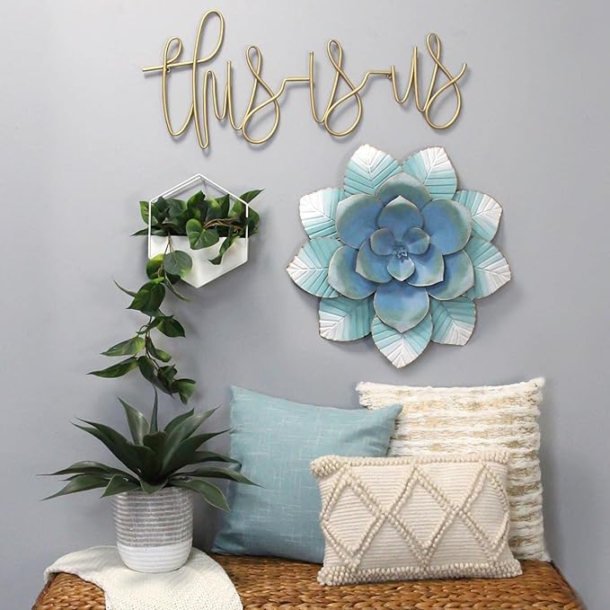 Stratton Home &quot;This is Us&quot; Metal Wall Decor Gold