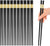 Chopsticks Reusable Fiberglass 10 Pairs Chopsticks, Black and Gold