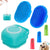 Dog Bath Brush 3PCS Dog Bath Brush Scrubber, Blue