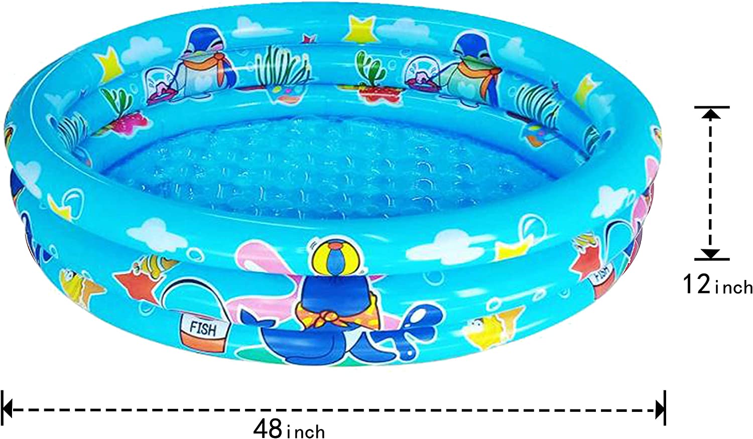 Pool Kiddie Inflatable Swimming Kids Pool (Blue)