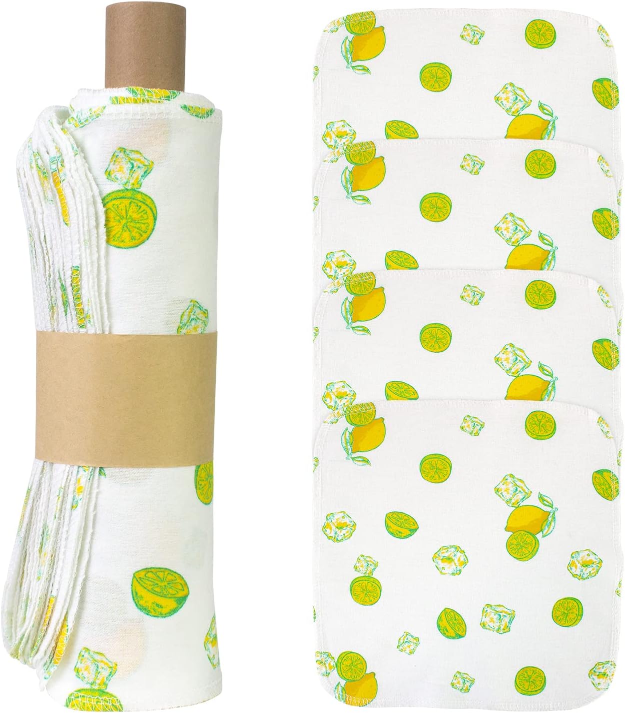 Washable Reusable Paperless Paper Towels Roll 25 Pack for Kitchen Dining Table with Wash Bag