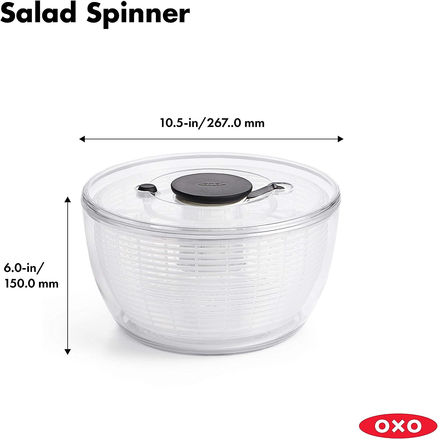 Kitchen Tool Large Salad Spinner - 6.22 QT, White