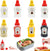 Plastic Portable Containers Mini Ketchup Bottles 25ML, 8 Pieces Condiment Squeeze Bottle