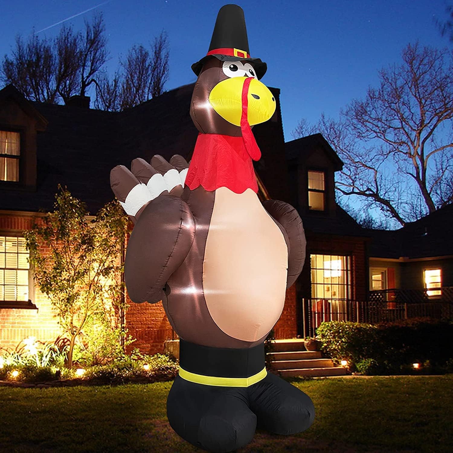 Giant Turkey Inflatables 12FT Thanksgiving Decoration Outdoor with LED Lights