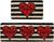 Valentine's Day Kitchen Mats Set of 2, Love Kisses Hugs Stripes (17" x 29" and 17" x 47")