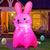 Easter Inflatables Bunny 5FT Outdoor Decorations Blow Up Yard Cute Pink Rabbit with Built-in LEDs