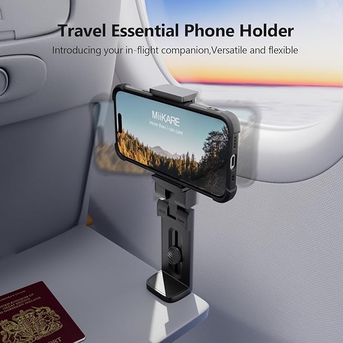 Phone Holder Universal Handsfree Phone Mount for Flying with 360 Degree Rotation