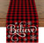 Table Runner Believe Red and Black Buffalo Plaid Christmas Decoration 13" x 72"