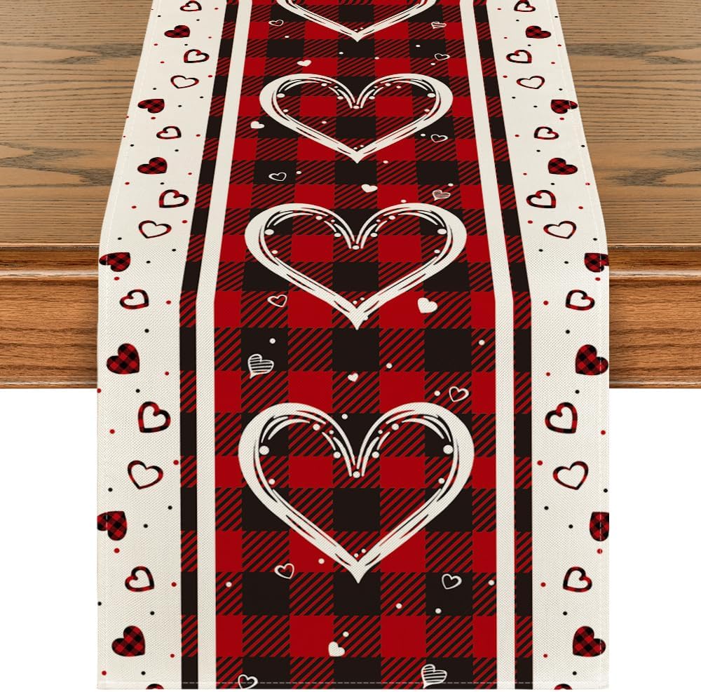 Valentine's Day Table Runner 13" x 72" Table Decoration for Indoor Home Party