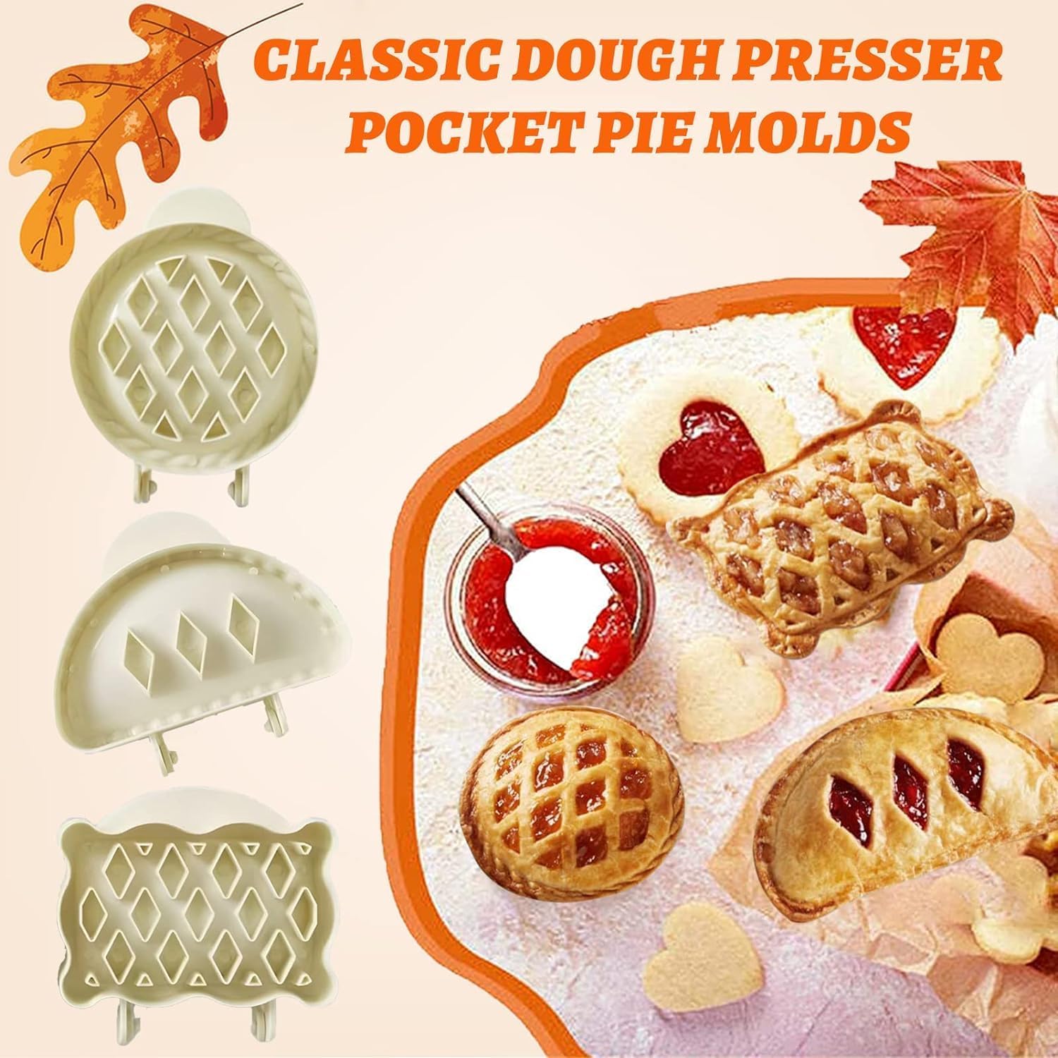 Dough Presser Pocket Pie Molds 3 Pieces for Baking