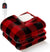 Warmth On-Demand: Electric Sherpa Heated Throw Blanket for Pain Relief, Relaxation & Cozy Comfort (Red Buffalo Plaid, 6 Heat Levels, Auto Shut-Off) - Perfect for Home or Travel!