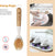 Kitchen Dish Brush 2 Pack Bamboo Handle Dish Scrubber Built-in Scraper, White