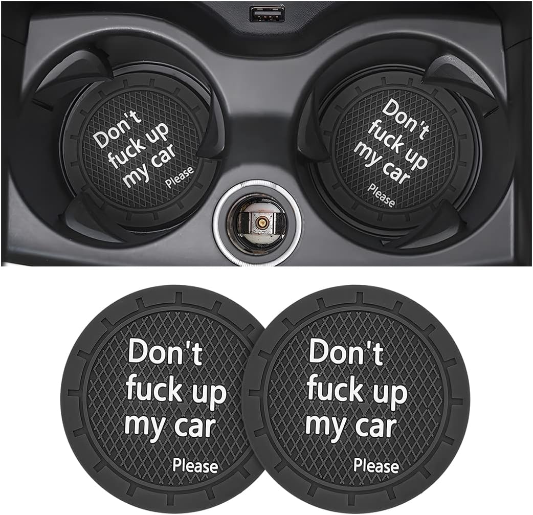 2 Pack Cup Holder Coasters, 2.75 Inch Non-Slip PVC Insert Coaster