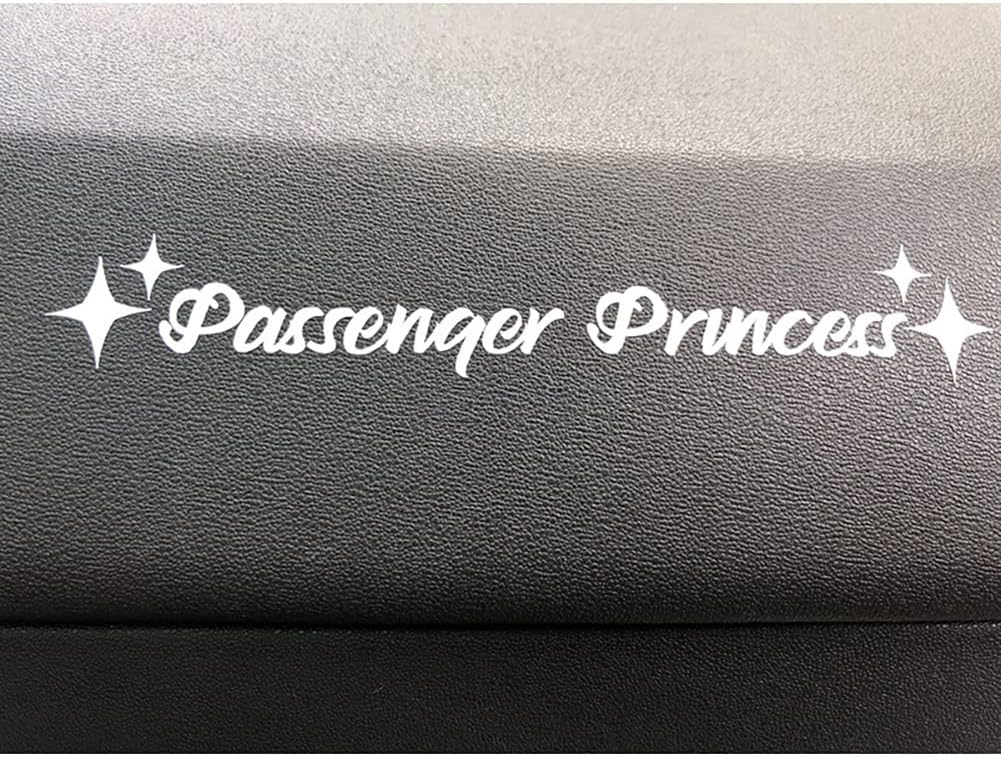 Car Decal Passenger Princess Stickers 5 Pack, Rearview Mirror Window Sticker for Women (White)