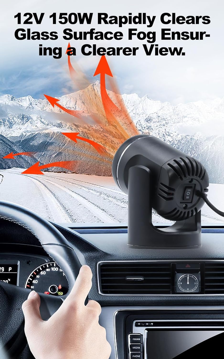 Portable Car Heater, 12V 150W Car Heater And Defroster