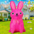 Easter Inflatables Bunny 5FT Outdoor Decorations Blow Up Yard Cute Pink Rabbit with Built-in LEDs