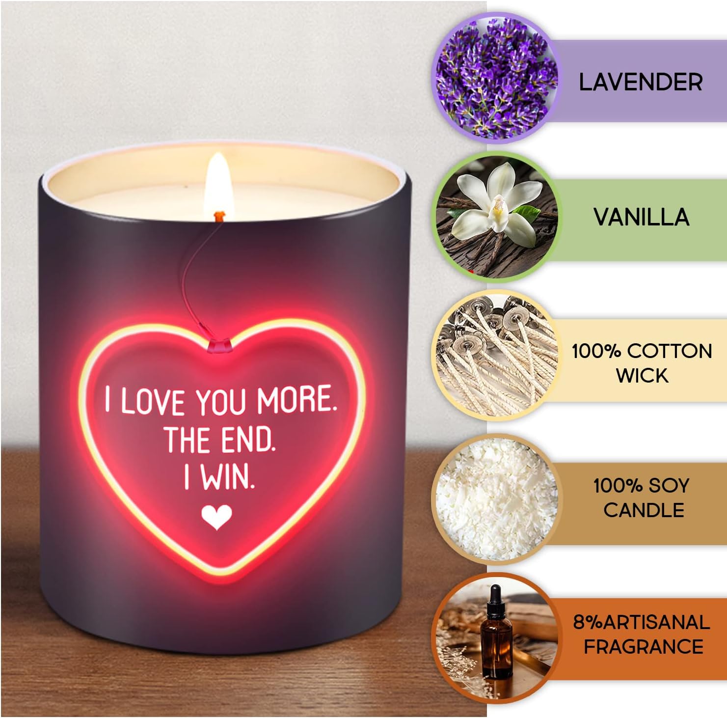 Scented Candles Lavender Vanilla Candles, Anniversary Wedding Gifts for Couples