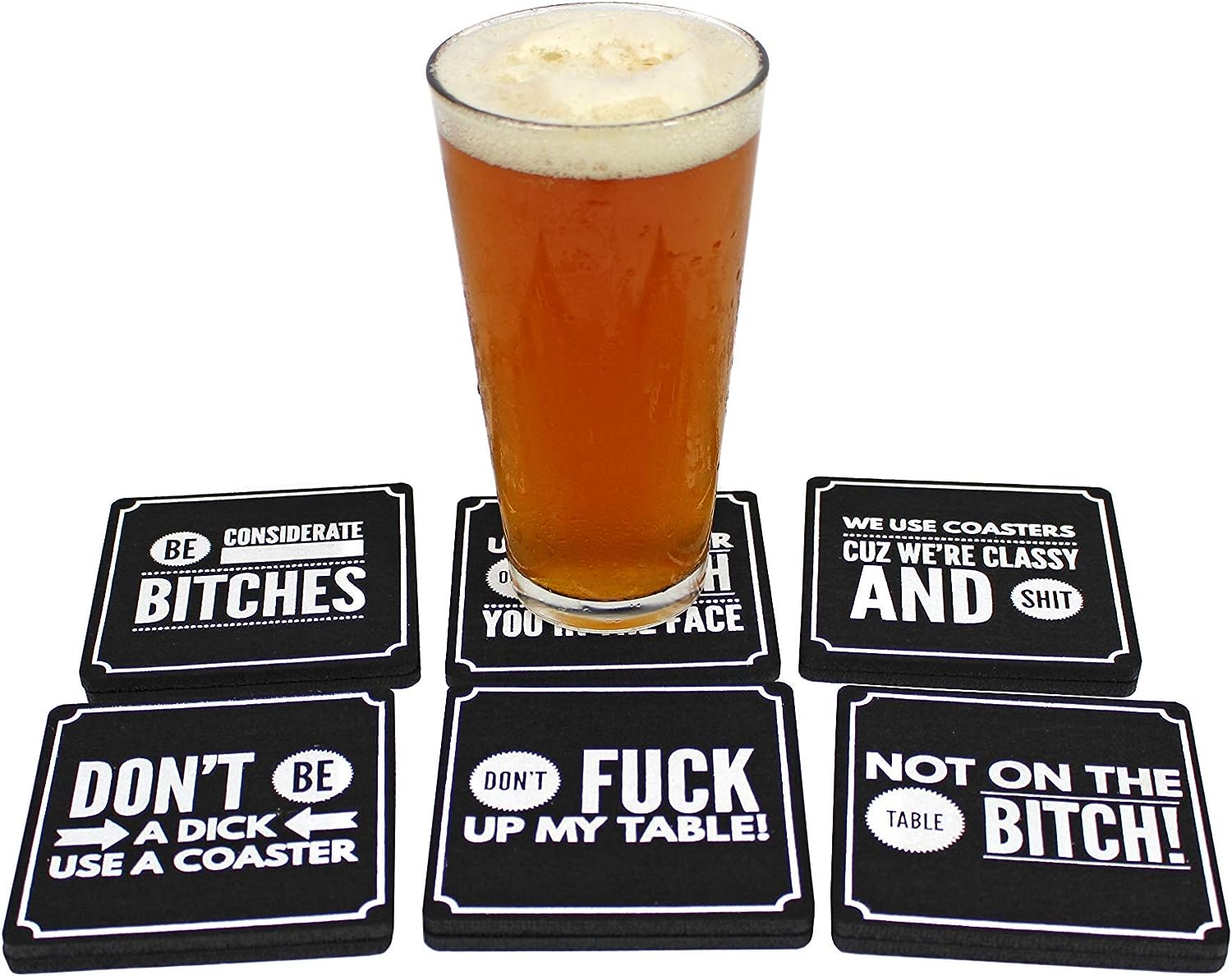 Funny Coasters for Drinks Set of 10 Home Bar Accessories