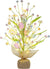 Pre-Lit Easter Egg Tree Table Decorations 18" with Burlap Base with Muti-Colored Eggs and Berries for Dining Kitchen Home