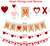 Valentines Day Decorations 4 Pieces Set, BE MINE Love Heart XO Garlands Banner