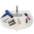 Foldable Sink Topper Silicone Vanity Mat & Brush Organizer, Pearl White