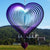 Wind Spinner Purple-Green Gradient Love Heart 3D Metal Hanging Wind Spinners (Purple/Green Gradient)