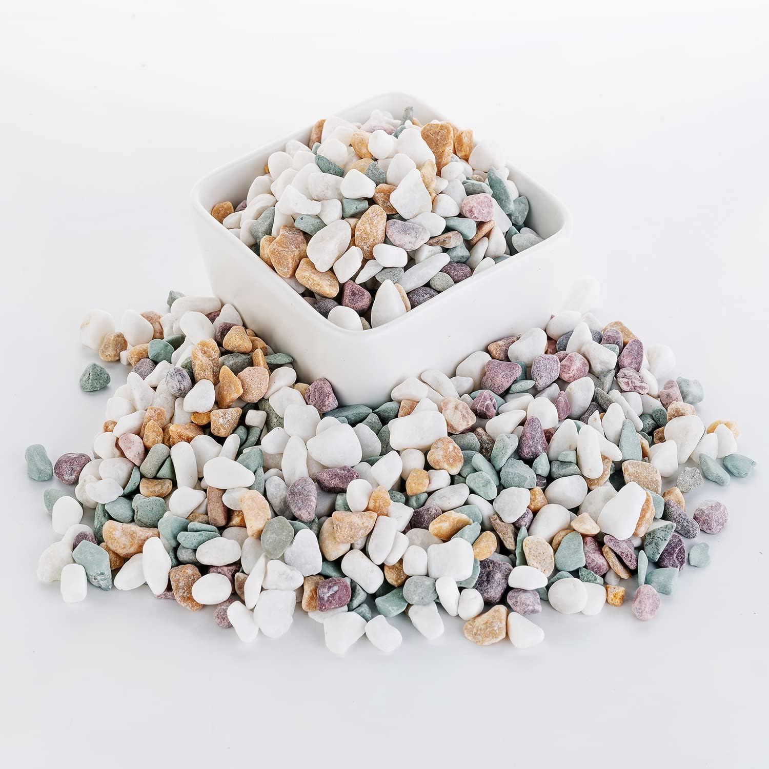 Aquarium Rocks Natural Small Mixed Color Pebbles for Aquariums, Mixed Color Stones (2.2 LBS, Mixed Colors)