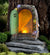 Resin Ornaments Garden Home Decoration Resin Crafts Fairy Garden Stone Gate Stairs Solar Luminous Courtyard