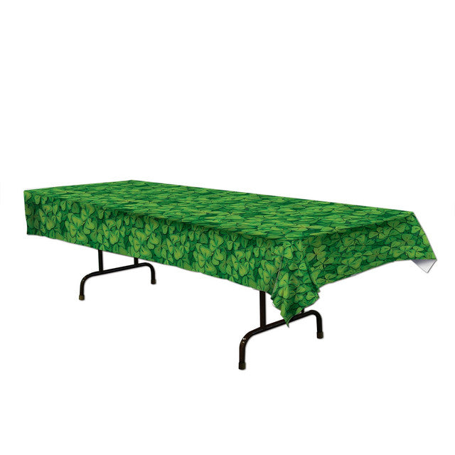 Pack of 12 Green Shamrock St. Patrick's Day Banquet Table Covers 108"