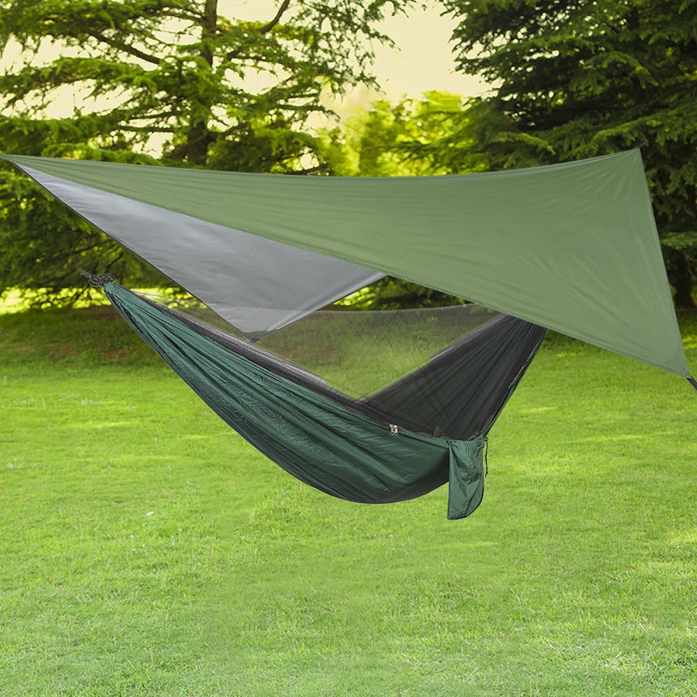 Outdoor Supplies Multifunctional Triangular Canopy Waterproof Rain Proof (Green)