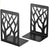 Metal Bookends Shelves 1 Pair for Shelves and Desk (Black)