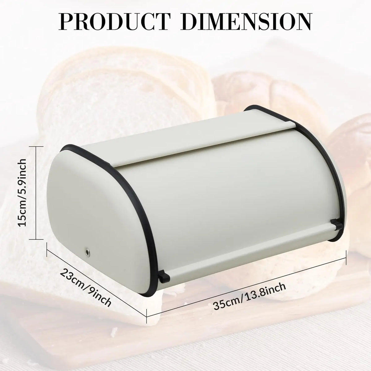 Stainless Steel Bread Box for Kitchen Countertop – Metal Roll-Top Bread Bin &amp; Storage Container