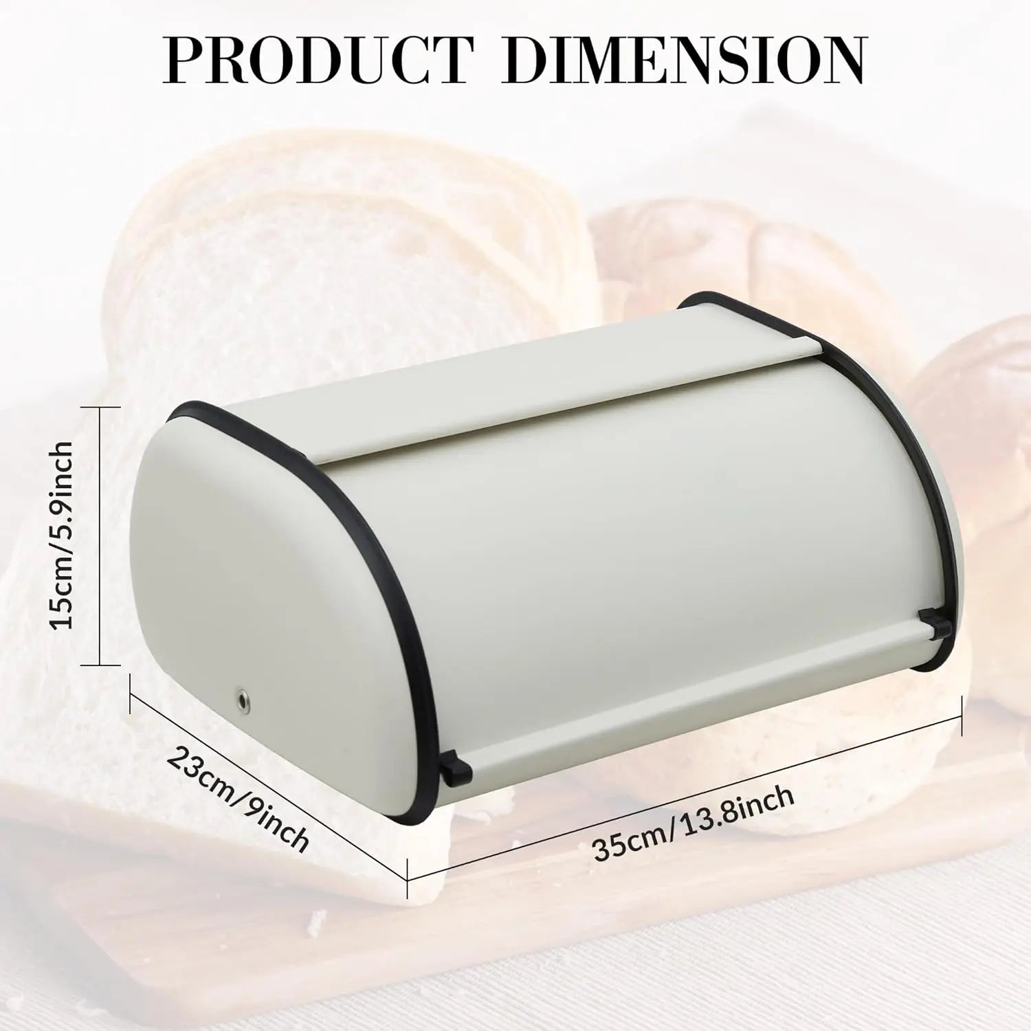 Stainless Steel Bread Box for Kitchen Countertop – Metal Roll-Top Bread Bin & Storage Container