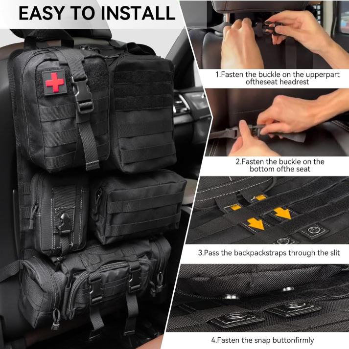 Universal Car Seat Molle Panel Tactical Organizer
