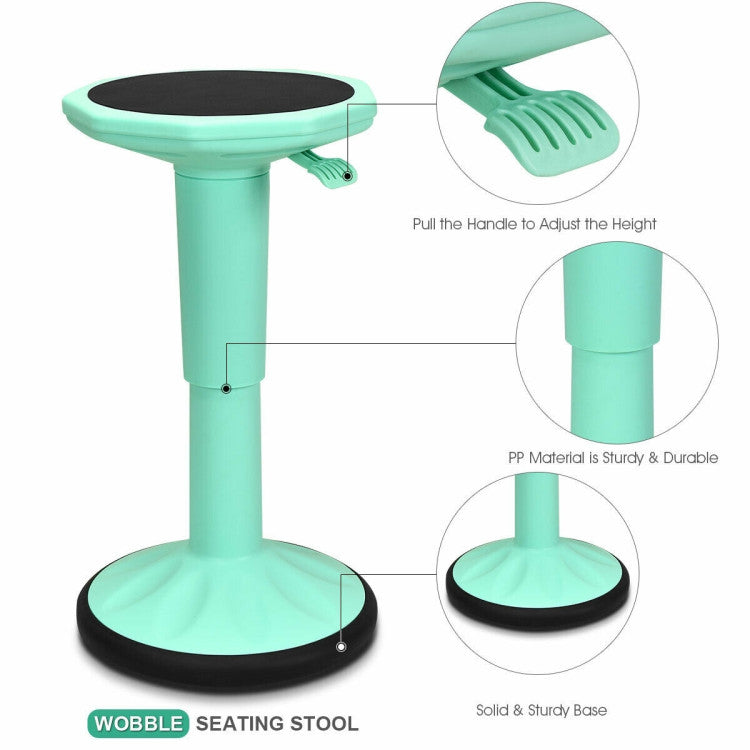 Adjustable-Height Wobble Chair Active Learning Stool for Office Stand Up Desk, Green