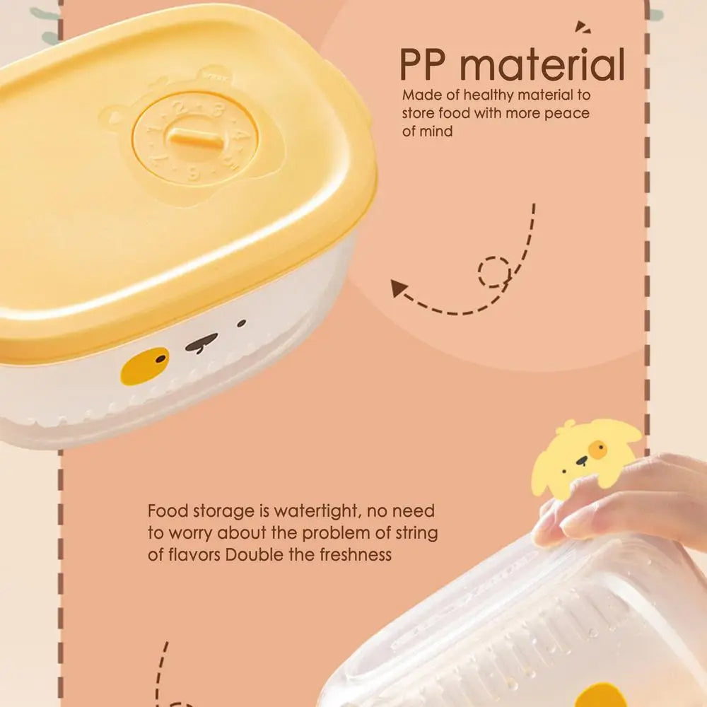 Crisper Food Storage Container Leakproof Design for Food Storage (Yellow)