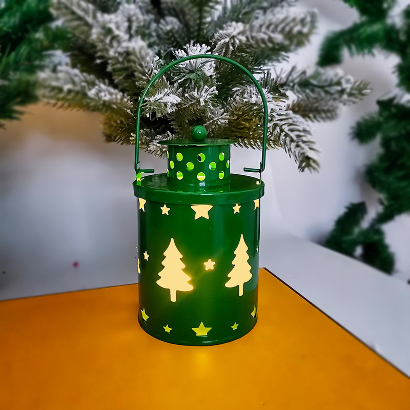 Christmas Candle Lights LED Small Lanterns Wind Lights Electronic Candles (Green)