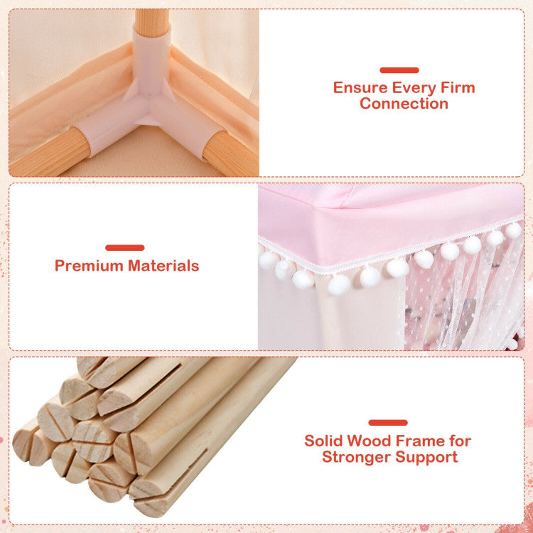 Play Tent Large Playhouse Children Play Castle Fairy Tent Gift with Mat