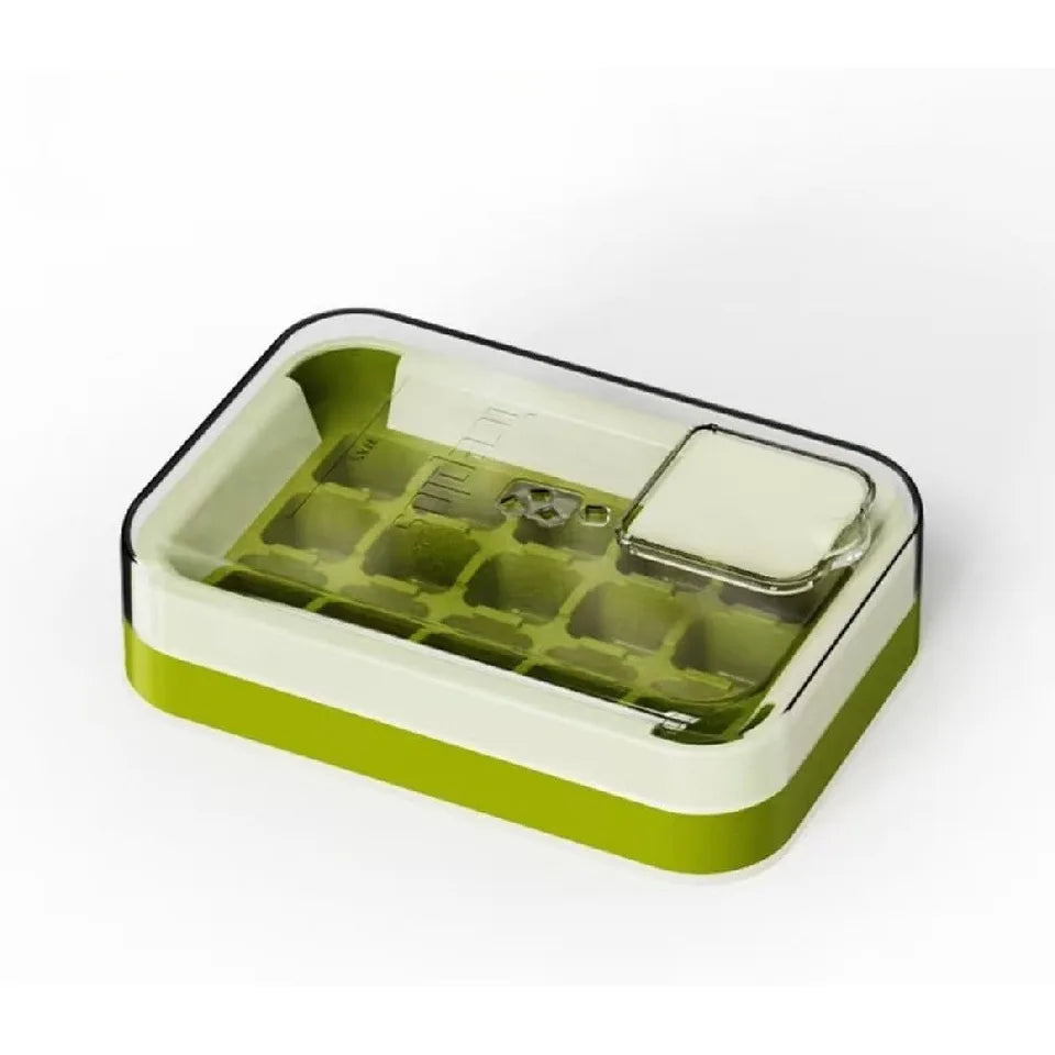 Silicone Ice Cube Tray with Storage Box – Press & Release Ice Mold with Lid, Stackable Reusable Ice Maker for Freezer