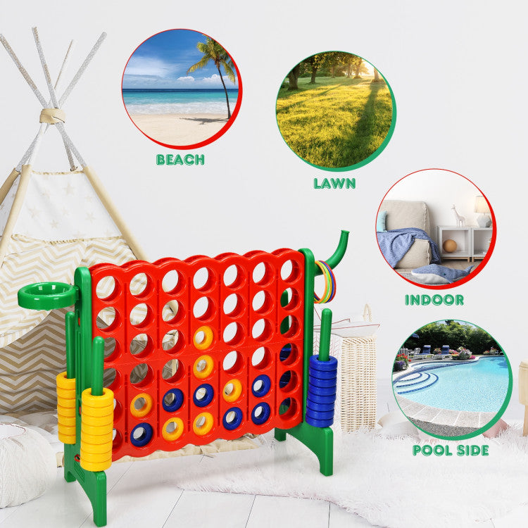 Kids Playroom 2.5 Feet 4-to-Score Giant Game Set with Basketball Hoop