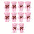 10pcs Mini Cute Cartoon Plush Bear for Home Decoration Birthday Girl Gift Doll (Pink)