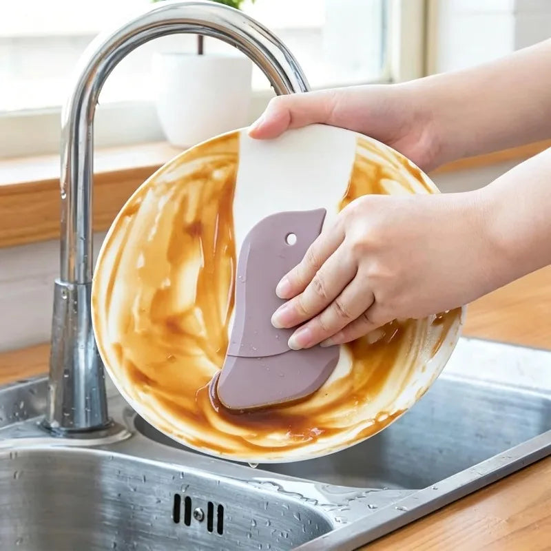 3-Pack Silicone Penguin Scrapers – Flexible Dough Cutters &amp; Grease Cleaning Tools for Baking, Pots, Pans &amp; Sinks