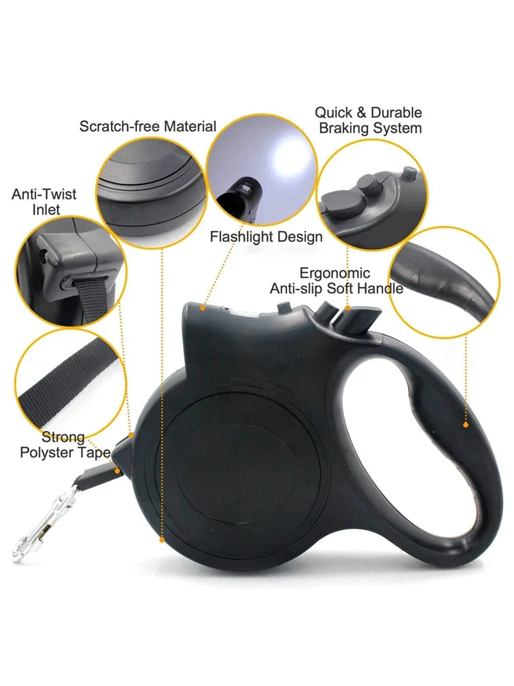 Automatic Retractable Dog Leash for Walking (Red)