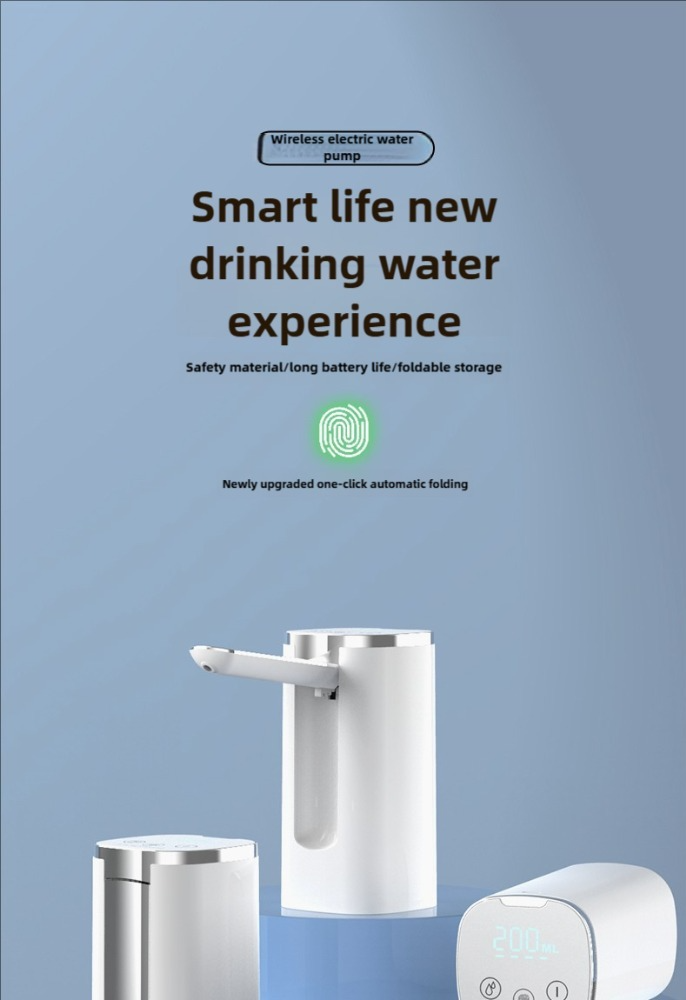 Handheld Pleated Suction Pump for Water Transfer (White)