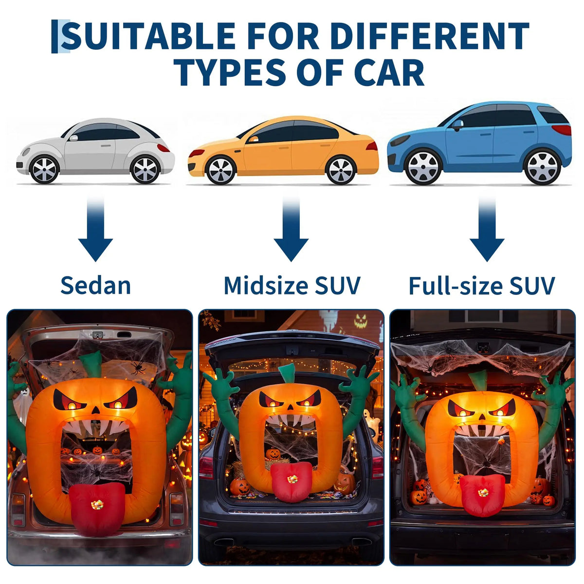 Halloween Inflatable Pumpkin Decoration 6 FT for Trunk or Treat &amp; Yard