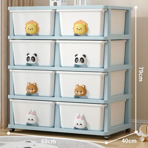 8-Drawer Storage Cart with Wheels 4-Layer Wardrobe Organizer