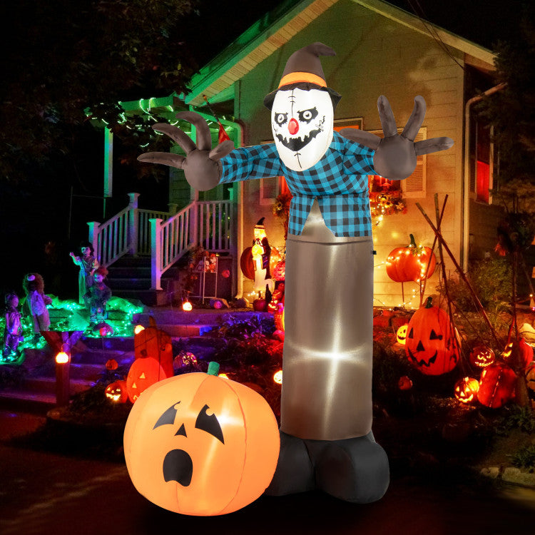 Inflatable Giant Haunted Scarecrow Pumpkin Ghost, 7-Foot