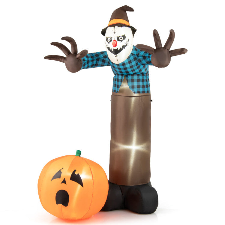 Inflatable Giant Haunted Scarecrow Pumpkin Ghost, 7-Foot